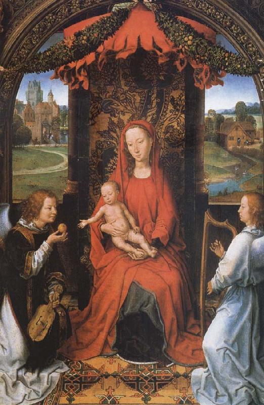 Hans Memling The Madonna and the Nino with two angeles